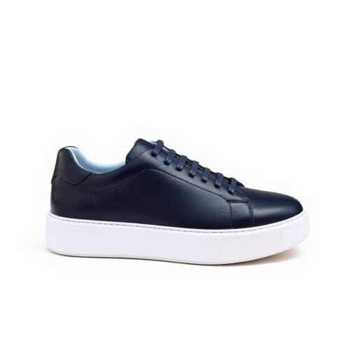 232 BASKET EN CUIR BLEU MARINE