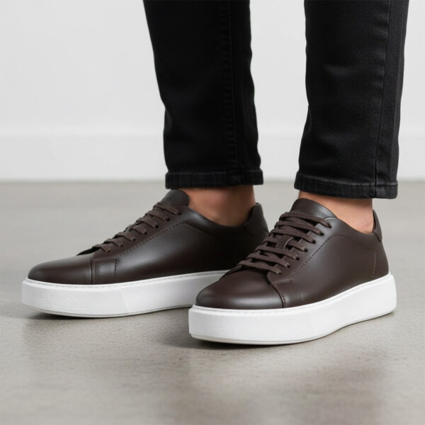 232 BASKET EN CUIR MARRON