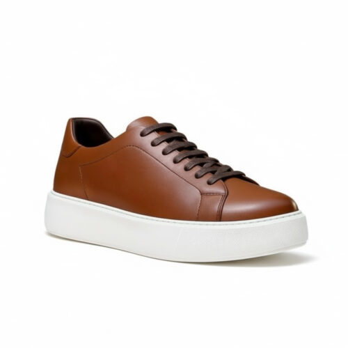 232 BASKET EN CUIR TABAC