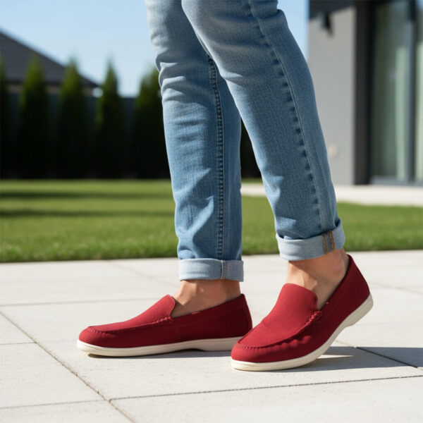 307 MOCASSIN EN DAIM CUIR BORDEAUX